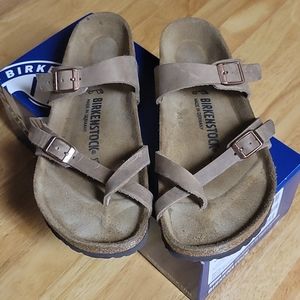 Birkenstock Mayari oiled leather in tobacco brown